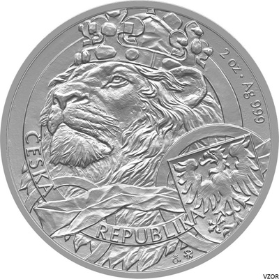 Česká mincovna Stříbrná mince Český lev 2025 stand 2 oz