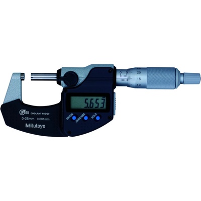 Mitutoyo Digimatic Třmenový mikrometr se standardní řehtačkou s výstupem IP65 0-25 mm 293-230-30