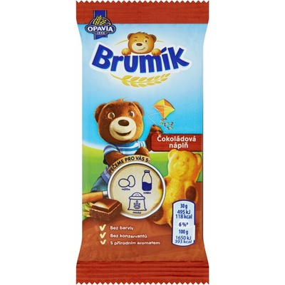 Opavia Brumík Čokoládová náplň jemné pečivo 30 g