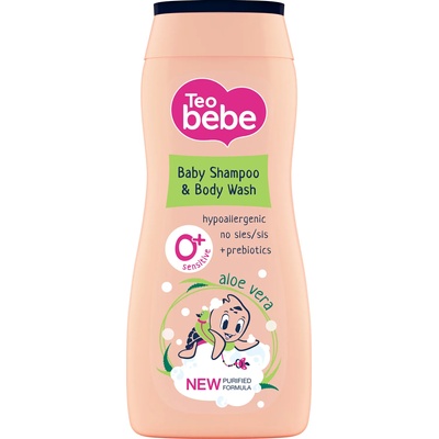 Teo Bebe Шампоан за коса и тяло Tео Bebe - Алое и пребиотик, 200 ml