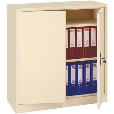 Manutan Expert, Kovová spisová skriňa 2 police, 100 x 92 x 42 cm, béžová