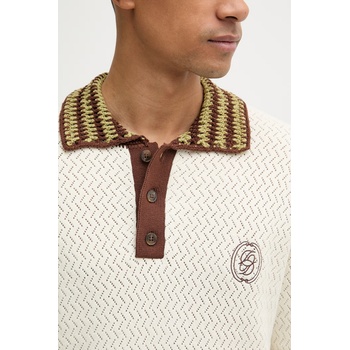 Drôle de Monsieur поло блуза мъжка памучна Maille Ajouré D Miroir (K.PO206.CO292.OW)