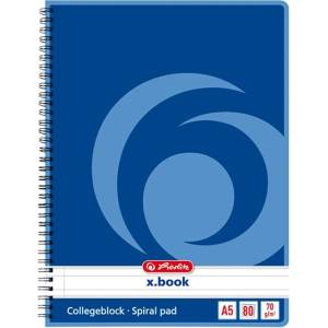 Herlitz College A5 80-странична тетрадка със спирала и подвързващи се линии 00297515 (00297515)