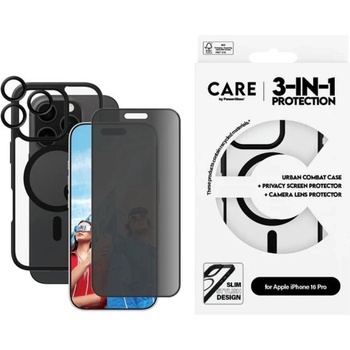 CARE by PanzerGlass® Комплект CARE by PanzerGlass за iPhone 16 Pro, Bundle, Flagship, 3in1 Privacy
