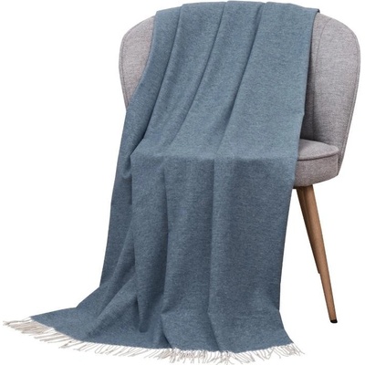 SCANquilt vlněný pléd MERINO uni šedomodrá střední 130x200