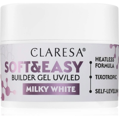 Claresa Soft&Easy Builder Gel основно гел покритие за нокти цвят Milky White 45 гр