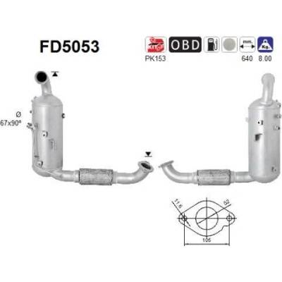 Filtr sazových částic, výfukový systém AS FD5053