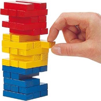 Image 1 of Детска дървена играчка цветна балансна кула Goki