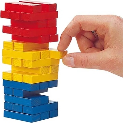 Детска дървена играчка цветна балансна кула Goki