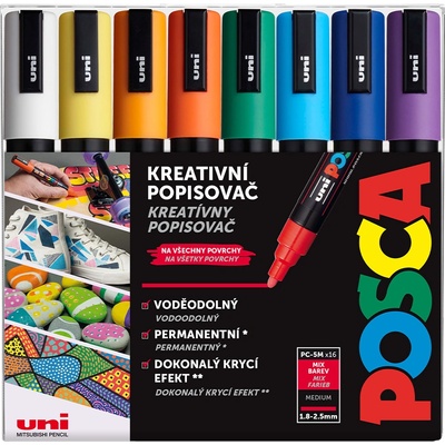 Uni Posca PC-5M 16 ks mix barev – Zboží Živě