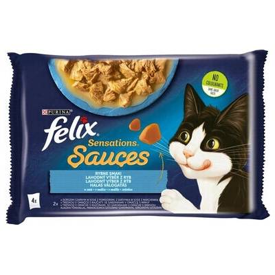 FELIX Sensations Krmivo s príchuťou ryby v omáčke 4 x 85 g