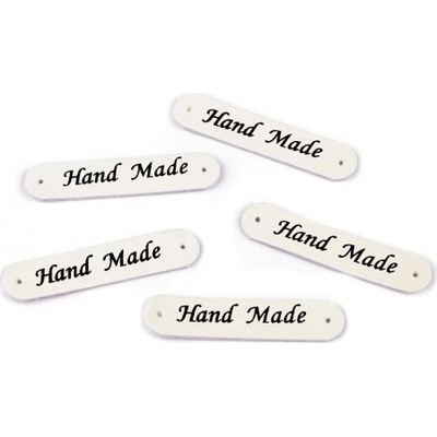 Cedulka Hand made - krémová světlá