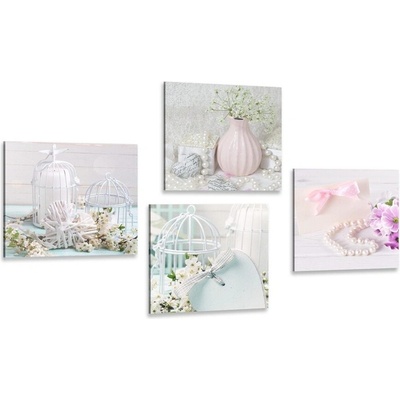 Set obrazů elegantní vintage zátiší - 4x 60x60