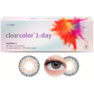 ClearLab Clearcolor 1 Day 10 šošoviek - sivá