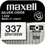 Maxell Бутонна батерия сребърна maxell sr416 sw 1.55v /337/ 1.55v (ml-bs-sr416-sw) - topmall