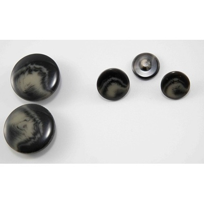 Gombík so spodným prišitím - šedý melír - priemer 2,7 cm