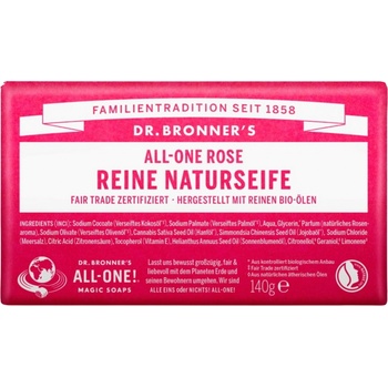 Dr Bronner's tuhé univerzálne bio mydlo All-One Rose 140 g
