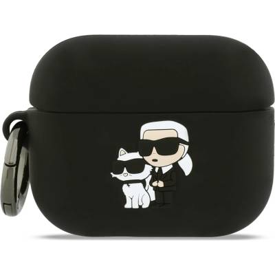 Karl Lagerfeld Силиконов калъф Karl Lagerfeld 3D Logo NFT Karl and Choupette за AirPods Pro 3 черен (KLAP3RUNKC)