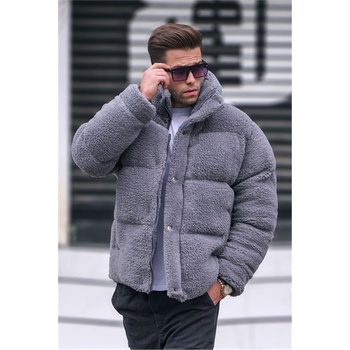 Madmext Мъжко плюшено яке 5698 - Сиво #362249 (362249_Сив)