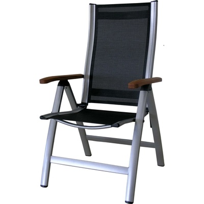 Sun_garden ASS COMFORT poloh. křeslo černé + stříbrná