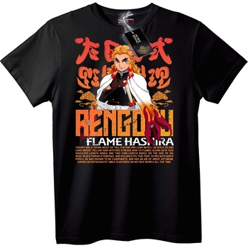 NOONEBRAND Тениска Ренгоку Огнен Хашира - 7XL, Black