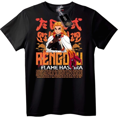 NOONEBRAND Тениска Ренгоку Огнен Хашира - 7XL, Black