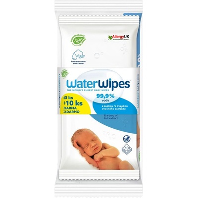 WATERWIPES 100% BIO odbouratené ubrousky 60+10 ks