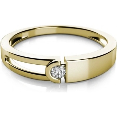 Couple Zajímavý Anes žluté zlato a zirkon 6810097