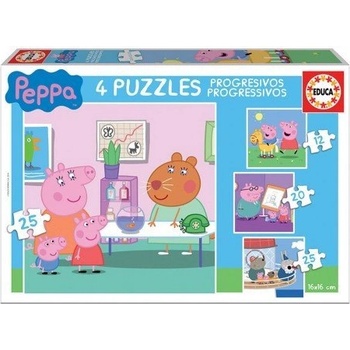Image 1 of Educa - Детски пъзел Peppa Pig 4 броя 16817
