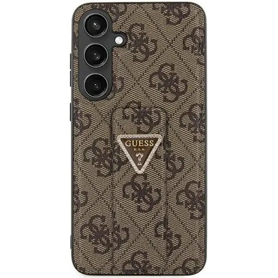 GUESS Кейс Guess GUHCS24LPGS4TDW за Samsung Galaxy S24 Ultra S928, кафяв / кафяв, твърд, Grip Stand 4G Triangle Strass