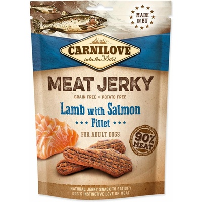 Carnilove Jerky jahňací filet s lososom 100 g