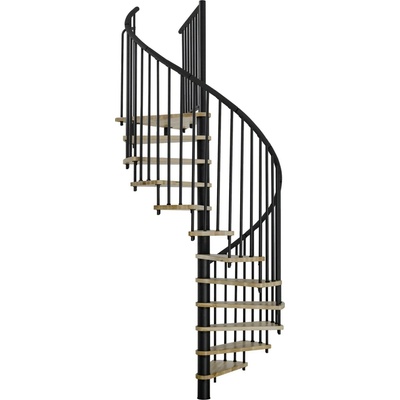 Minka STAIRS Kombinované točité schodiště Spiral Effect dub/černá pr. 120 cm