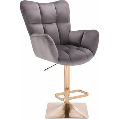 LuxuryForm Design Aurora Velur na zlatej hranatej podstave tmavo šedé