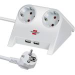 brennenstuhl Разклонител 2x 2P+E Шуко и 2x USB A зареждане 2100mA с кабел 1.8m Бял - Brennenstuhl Desktop Power BS1153520222 (BS1153520222)