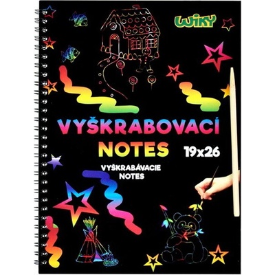 Školský škrabací notes dúhový A4 10 listov a bambusové pero