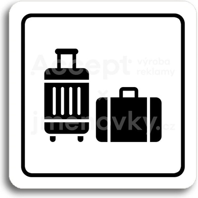 ACCEPT Piktogram úschovna zavazadel III - bílá tabulka - černý tisk