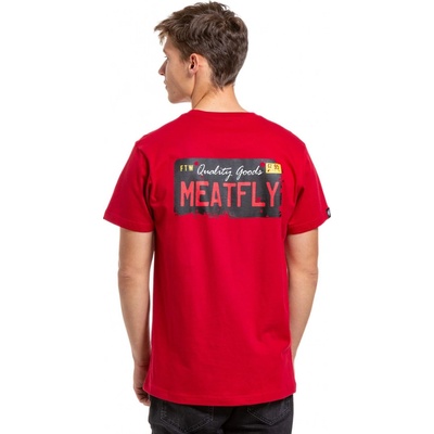 Meatfly pánské tričko Plate Dark červené