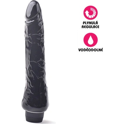 VšeNaSex.cz Gelový vibrační penis King Size Black Man