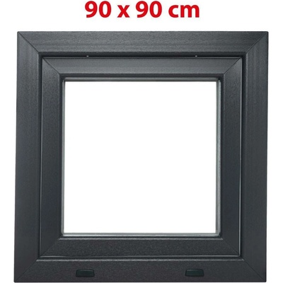 Okna hned Aplast 60 Plastové okno 900 x 900 mm otevíravě-sklopné levé antracit/bílá pro vedlejší prostory