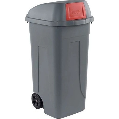 Mobil Plastic Plastová venkovní popelnice 100 l šedá/červená 3707