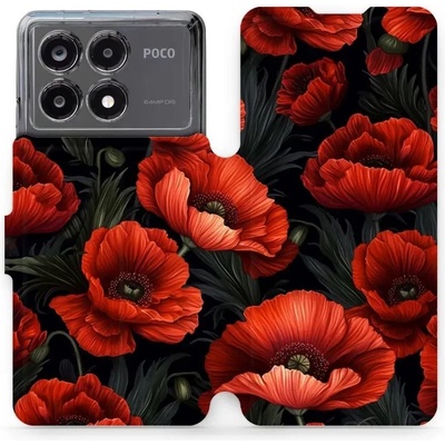 Mobiwear Xiaomi Poco X6 Pro 5G VP45S Temné červené květy