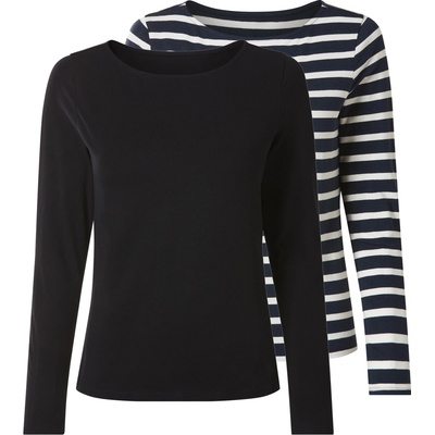 Esmara dámské triko s dlouhými rukávy 2 kusy pruhy / navy modrá – Zbozi.Blesk.cz