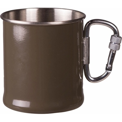Mil Tec Hrnček nerezový s karabinou olivový 250 ml