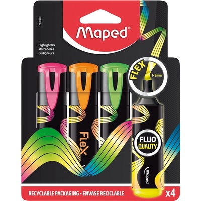 Maped Fluo Peps flex 4 ks