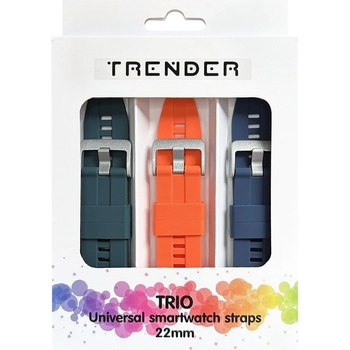 Trender Каишки Trender - Trio Bundle, 22 mm, 3 броя, зелена/оранжева/синя (TR-TRIO22)