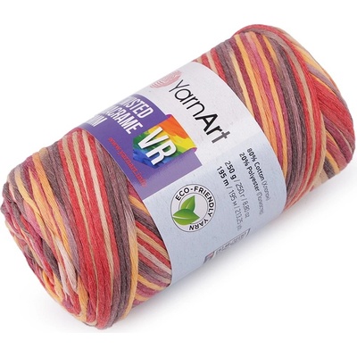 Pletací příze Twisted Macrame 250 g rozčesávací, střední, 8 (923) červená světlá