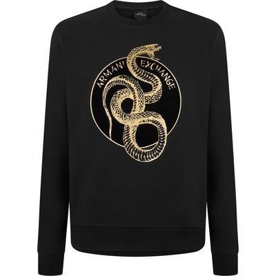 Giorgio Armani Блуза Armani Exchange Men's Ribbed Trim Crew Sweatshirt - Black