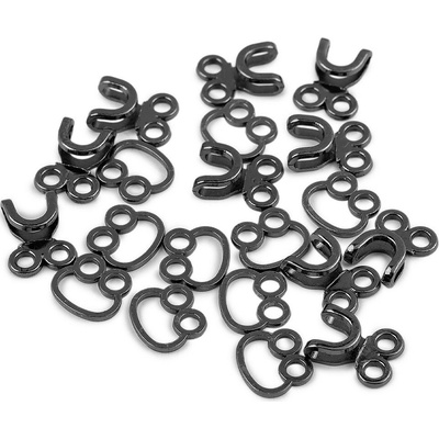 Prima-obchod Designové kovové zapínání / háček a očko 15x23 mm, barva 2 nikl černý