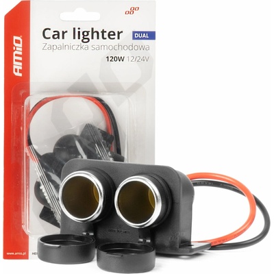 Dvojitá hermetická zásuvka do zapalovače 12/24V AMiO-04130, , , – Zboží Živě