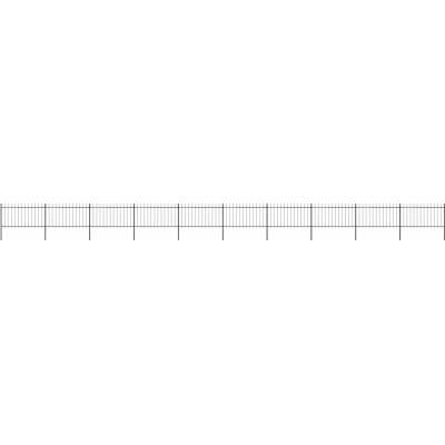 OMAXI Zahradní plot s kopím nahoře ocelový 1673 x 100 cm černý 710419